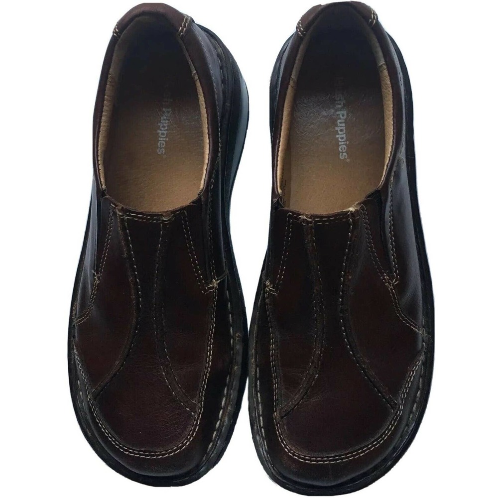 Hush Puppy slip on leather loafers women size 5.5 wave reflex walking shoes